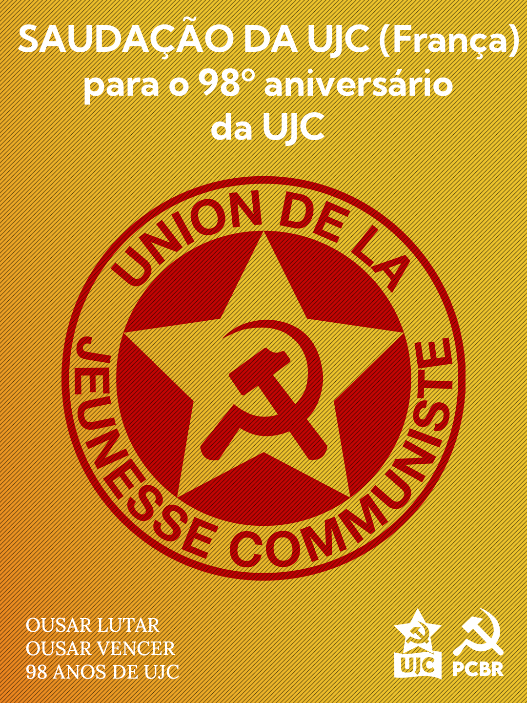 Saudação da UJC - França para o 98º aniversário da UJC