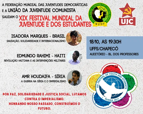 Evento de Saudação ao XIX FMJE da UJC - Chapecó na Universidade Federal da Fronteira Sul