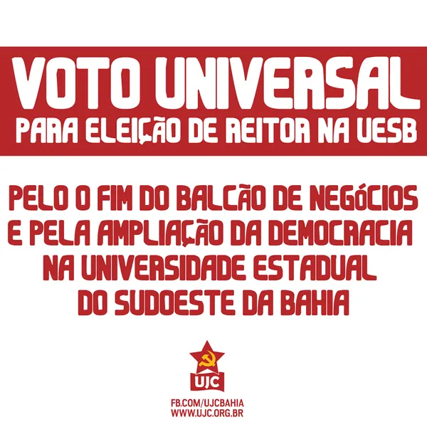 VOTO UNIVERSAL NA Universidade Estadual do Sudoeste da Bahia (UESB) JÁ!