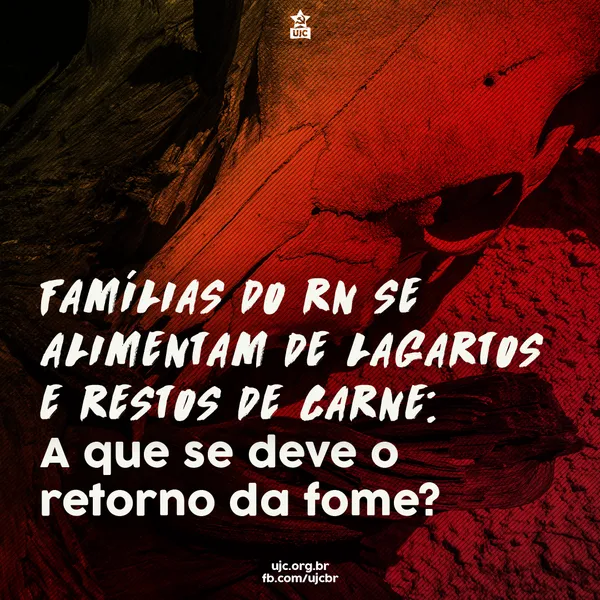 Nota Política da UJC RN - Famílias do RN se alimentam de lagartos e restos de carne: a que se deve o retorno da fome?