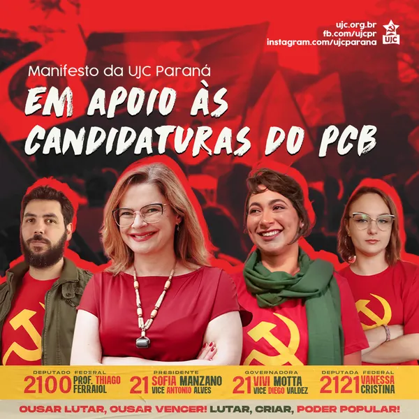 Manifesto da UJC Paraná em Apoio às Candidaturas do PCB